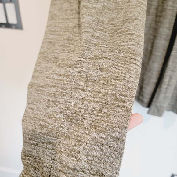 Lands' End Heathered Loden Moss Green Open Front Cardigan w/ Pockets Large Tall - Picture 7 of 10